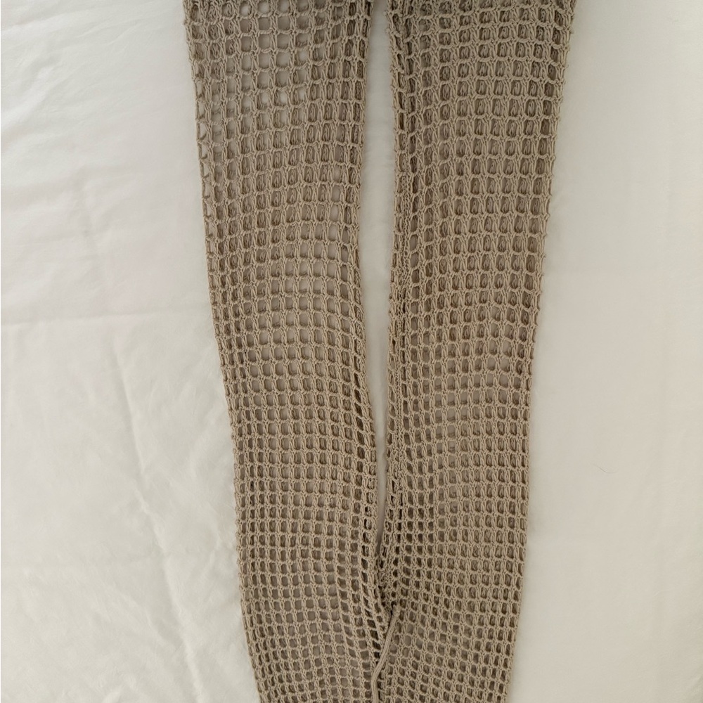 Tan Crochet Knit Pants